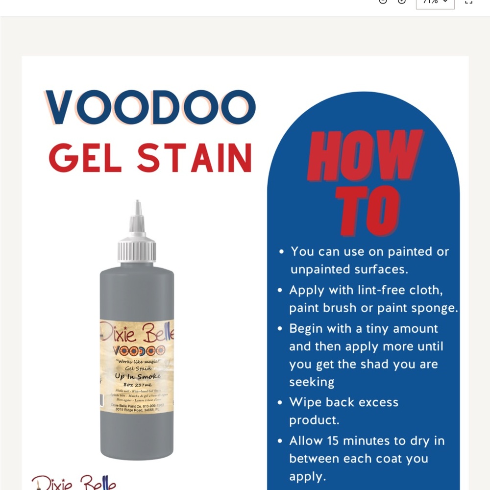 Dixie Belle in Denim Voodoo Gel Stain - Blue - Picture 3 of 3